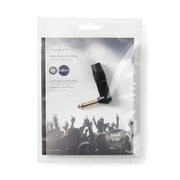 Connettore Audio Mono Maschio 6,35 mm Nero [ND2356]