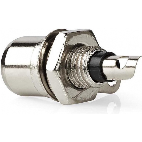 Connettore RCA maschio per cavo argento/nero [ND2491]