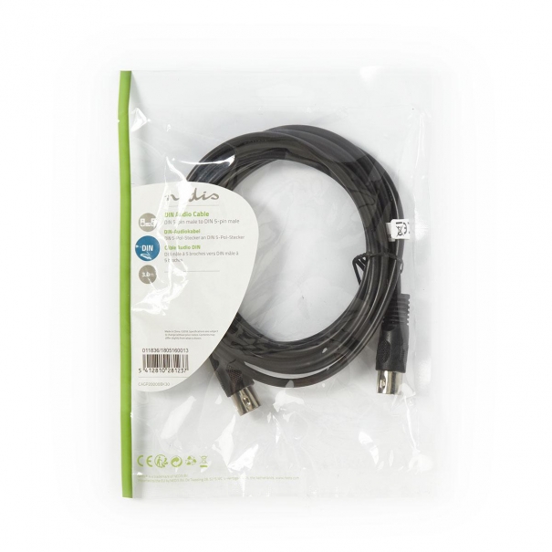 Cavo audio DIN maschio DIN a 5 pin - maschio DIN a 5 pin 3.0 m Nero [ND2745]