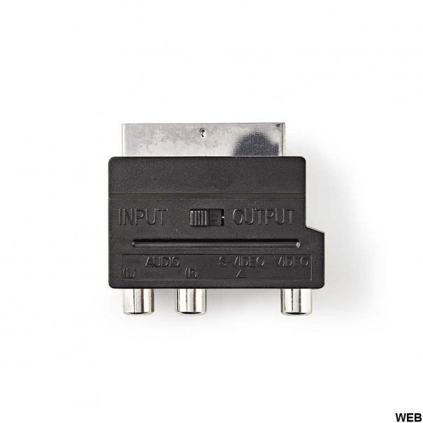 Adattatore SCART commutabile maschio-S-Video femmina+3x RCA femmina [B031WB103]