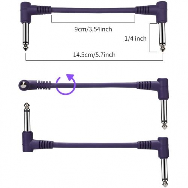 Cavo Coloratio jack 90° per pedalini - 20 cm [P003-020]