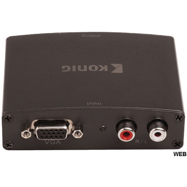 Convertitore video VGA Femmina+2 RCA Femmina - Uscita HDMI Konig - WB1395