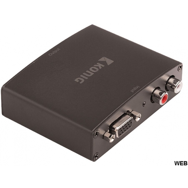 Convertitore video VGA Femmina+2 RCA Femmina - Uscita HDMI Konig