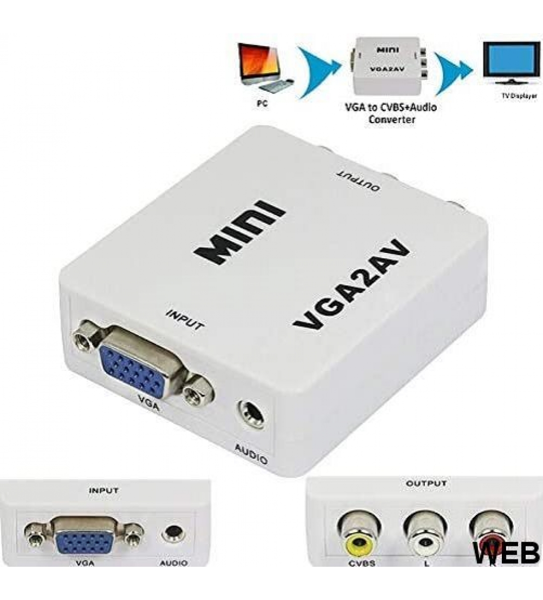 Adattatore audio/video da VGA ad RCA AV composito [B006WB046]