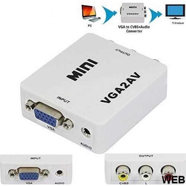 Adattatore audio/video da VGA ad RCA AV composito [B006WB046]