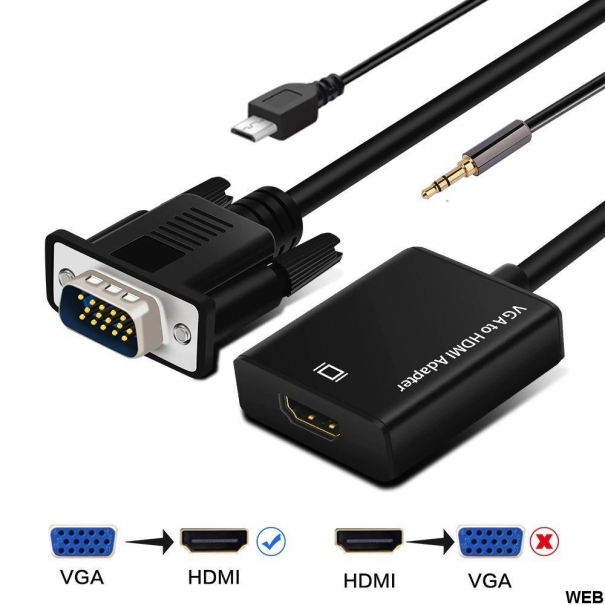 Adattatore audio/video da VGA ad HDMI con jack audio per trasmissione audio