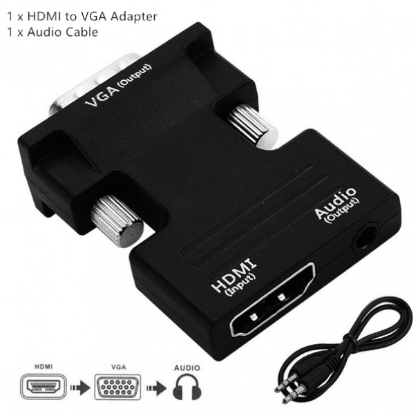 Adattatore HDMI/Jack audio 3.5mm a VGA [B006WB076]