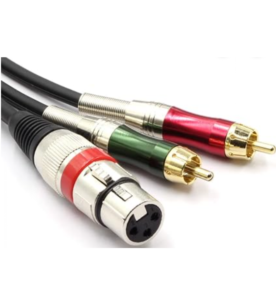 XLR femmina a 2 x Phono RCA Plug Adattatore Y Splitter Cavo Patch XLR Femmina 3 Pin, 0.30 mt