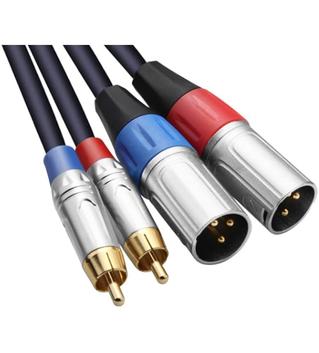 Cavo XLR a RCA, Cavo 2RCA a 2XLR Maschio Stereo 0.30 mt
