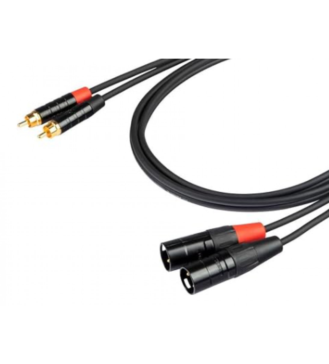 Cavo audio professionale ”STEREO” con connessioni 2 X spina RCA maschio a 2 x spina volante Cannon XLR 3P Maschio, 0.30MT