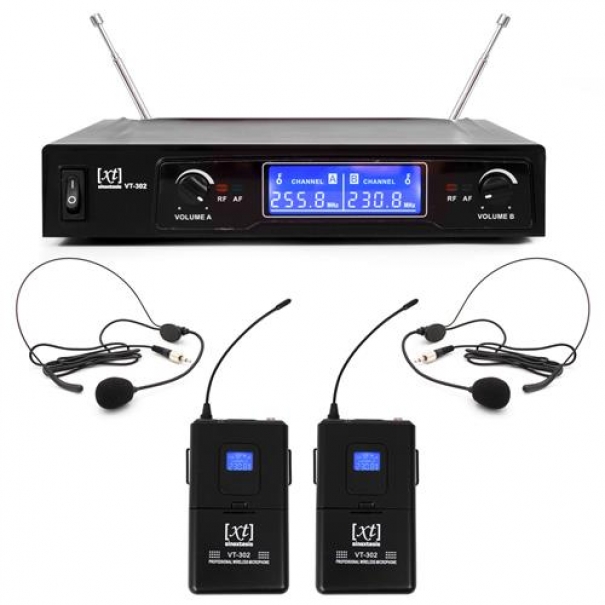 Radiomicrofono VHF Doppio Bodypack + Archetto 255.80MHz - 230.80MHz XT302-2B-F1