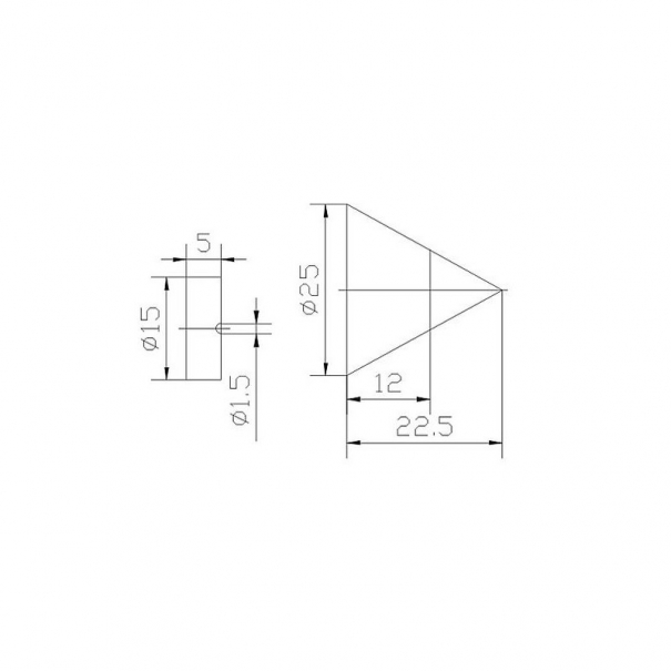 YAC236 spike Ø 25x22,5mm con sottopunta