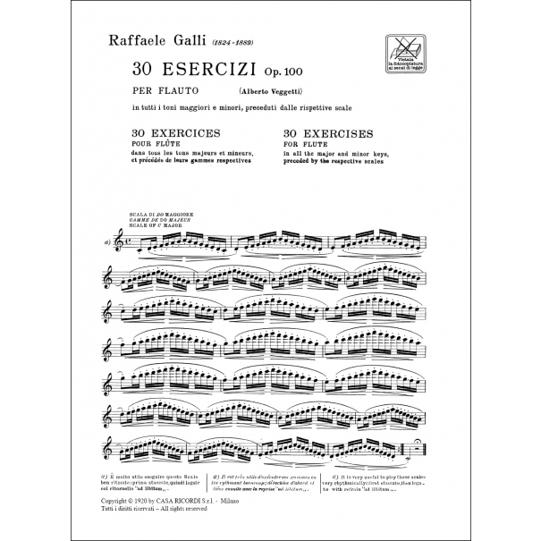 Galli 30 Esercizi per Flauto Op. 100