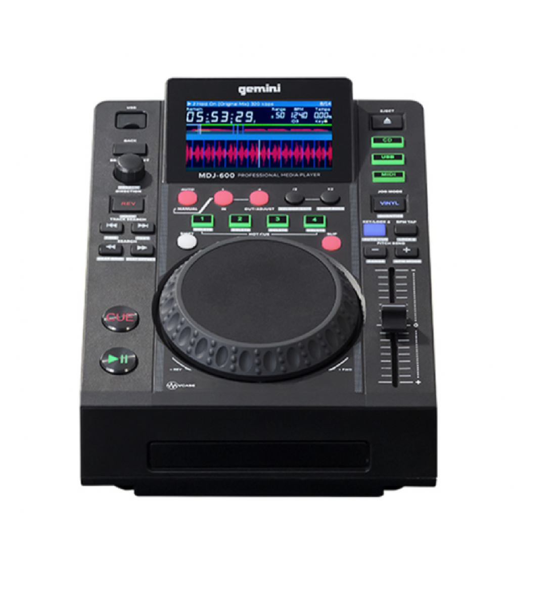 MDJ-600 Un grande schermo a colori integrato da 4,3" è lo sfolgorante punto focale di questa unità, che fornisce un feedback visivo in tempo reale delle tue tracce