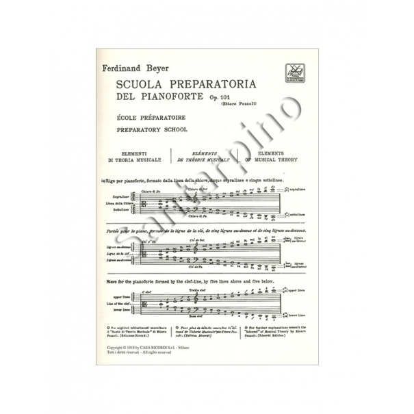 SCUOLA PREPARATORIA DEL PIANOFORTE - BEYER