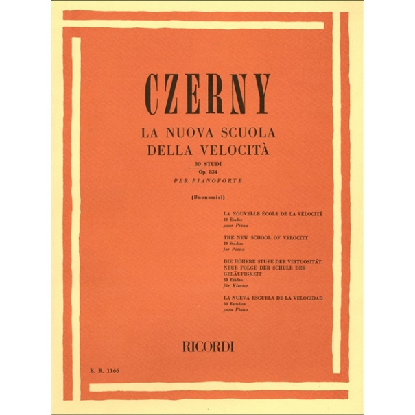 LA NUOVA SCUOLA DELLA VELOCITA 30 STUDI OP.834 PER PIANOFORTE - CZERNY [BER1166]