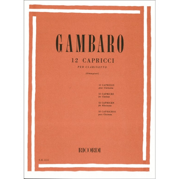 12 Capricci per Clarinetto - Gambaro
