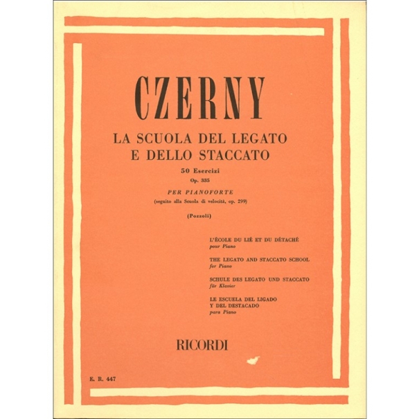 LA SCUOLA DEL LEGATO E DELLO STACCATO 50 ESERCIZI OPUS 335 PER PIANOFORTE - CZERNY