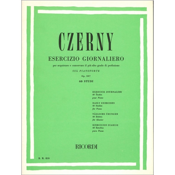 ESERCIZI GIORNALIERI SUL PIANOFORTE OP. 337 40 STUDI - CZERNY [BER810]