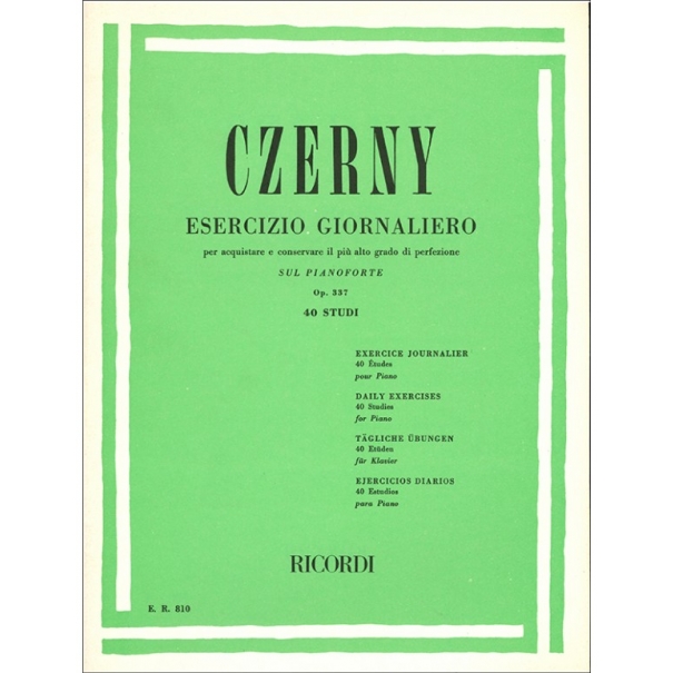 ESERCIZI GIORNALIERI SUL PIANOFORTE OP. 337 40 STUDI - CZERNY