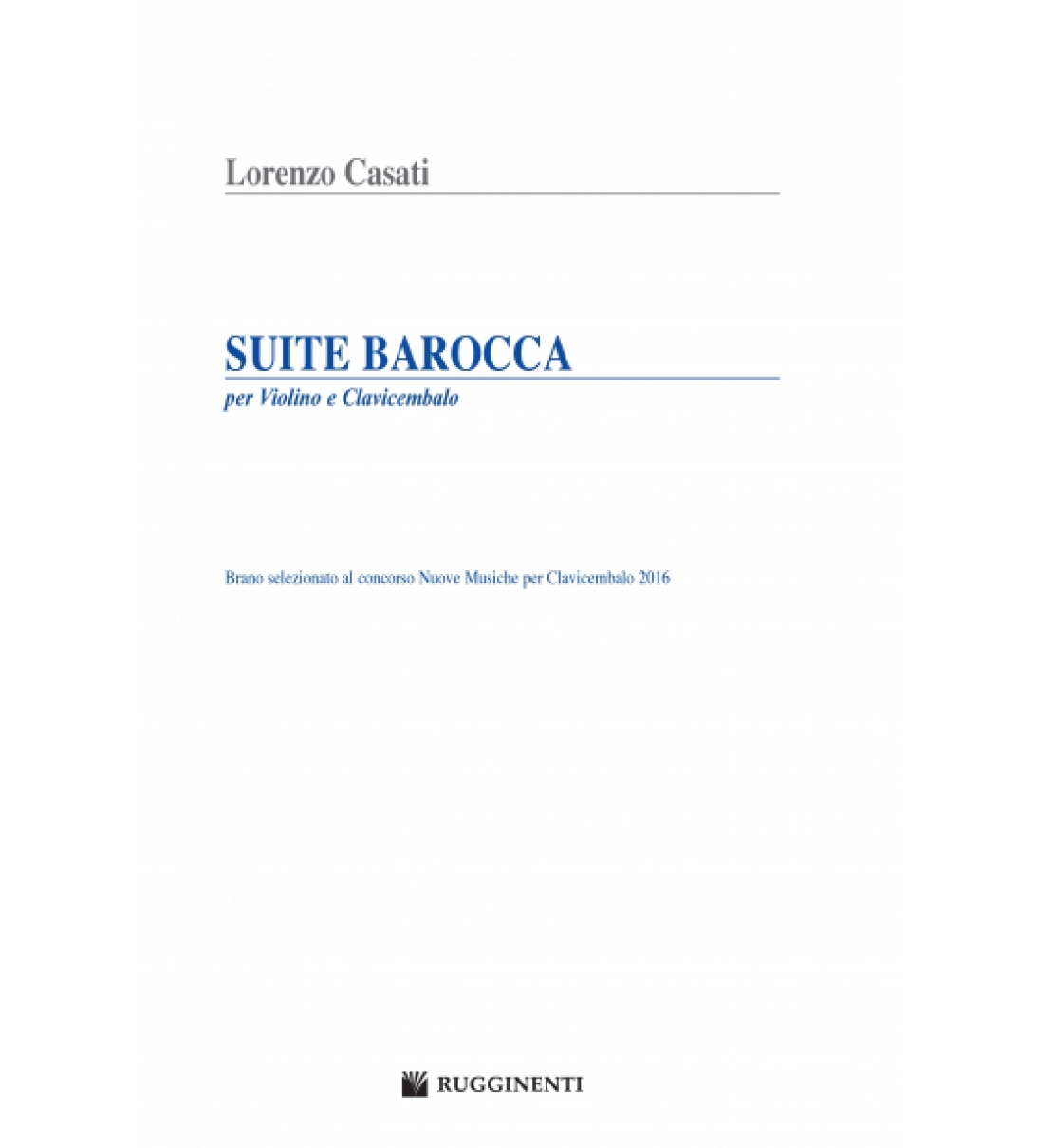 Suite Barocca - Per violino e clavicembalo - RE20171