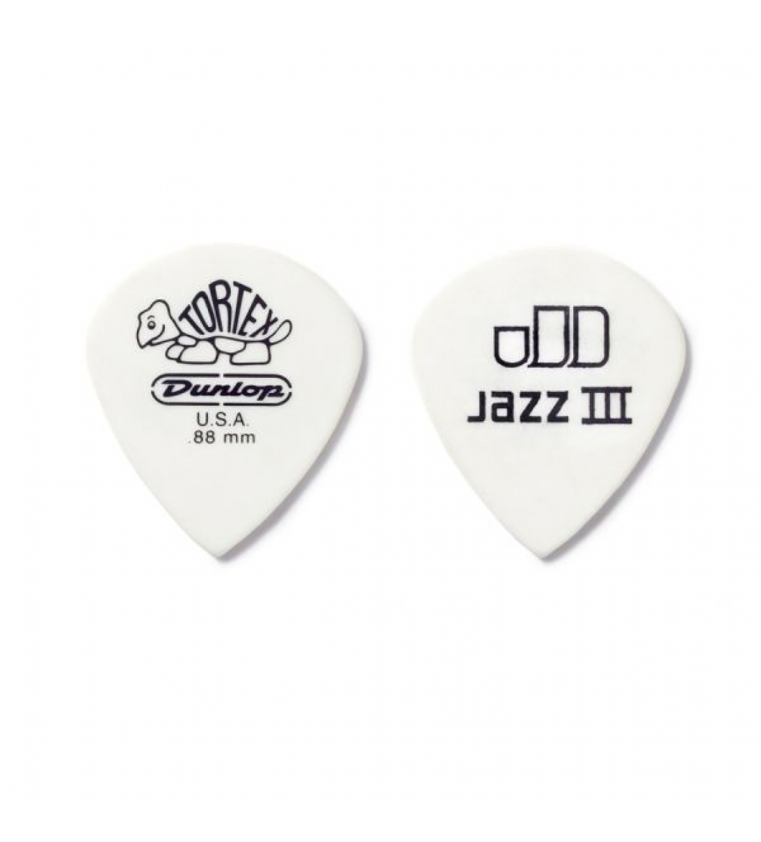 Dunlop 478P.088 Tortex White Jazz III  Bianchi .88mm