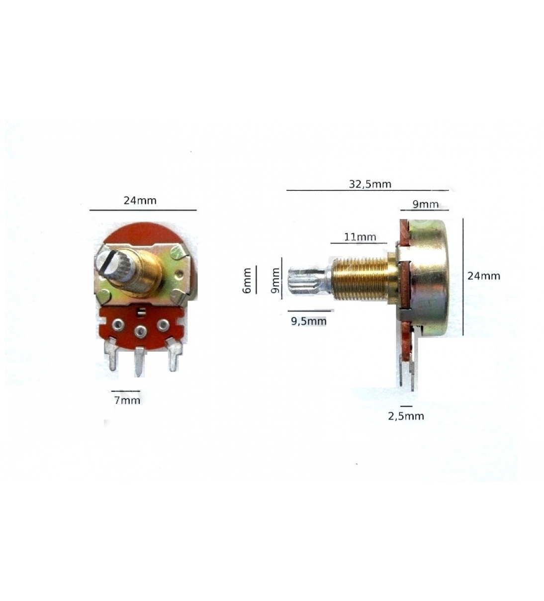 Potenziometro 22KB LIN 24mm - SPMARPOTE0006