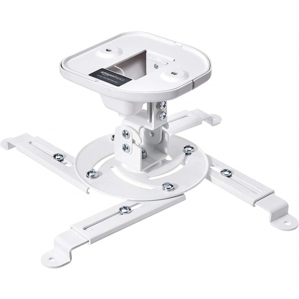 Supporto a staffa per proiettore, inclinabile, per soffitto e parete, Capacità 15 kg, Bianco