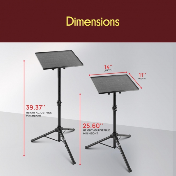 Supporto Notebook da DJ e Proiettore, fino a 89 cm di 35,56 cm x 27,94 cm