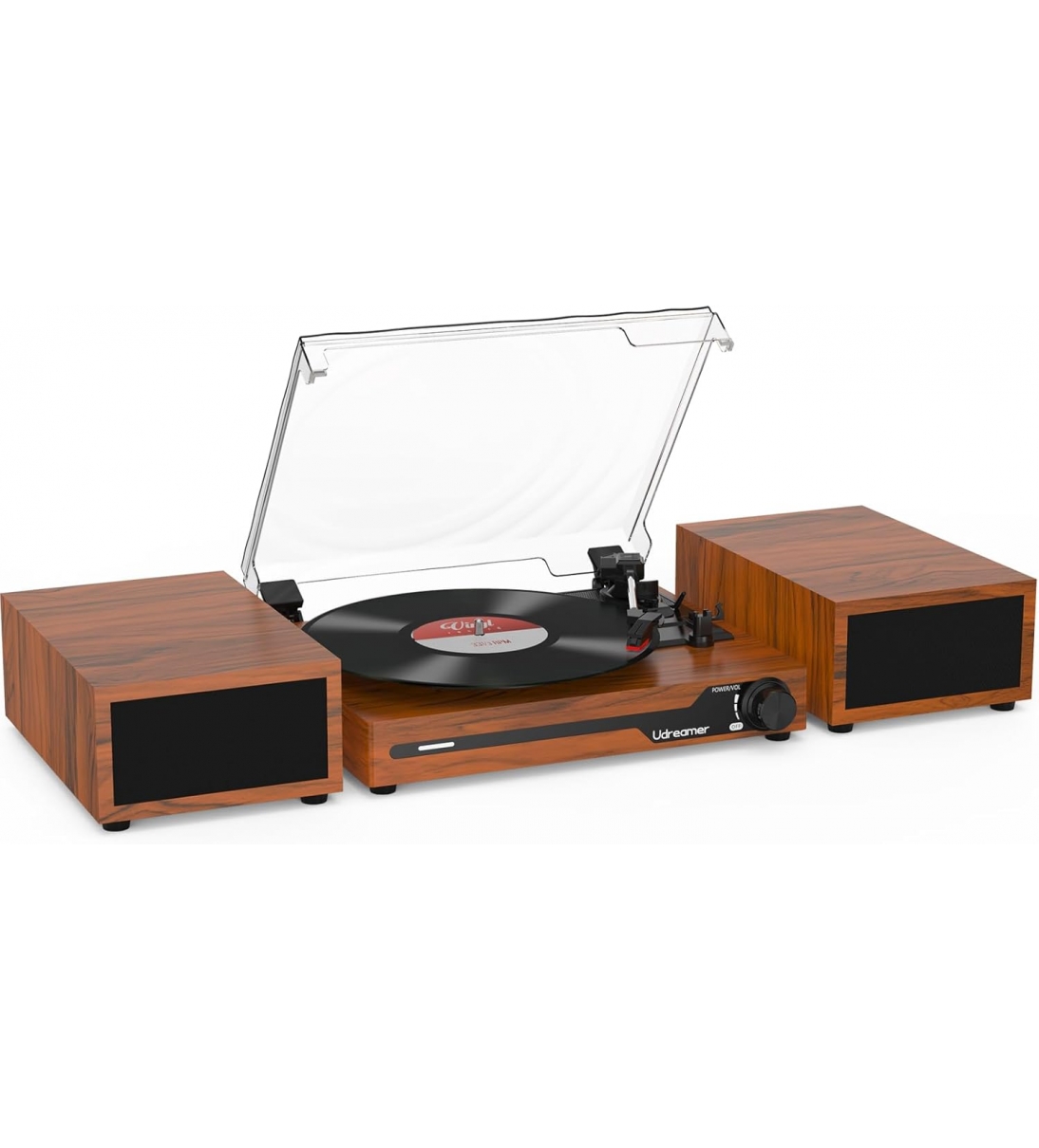 Giradischi con 2 Altoparlanti Stereo Doppi Giradischi Vintage Bluetooth 5.3  Marrone