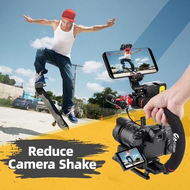 Stabilizzatore per Videocamera, Stabilizzatore Manuale con Luce LED per Video