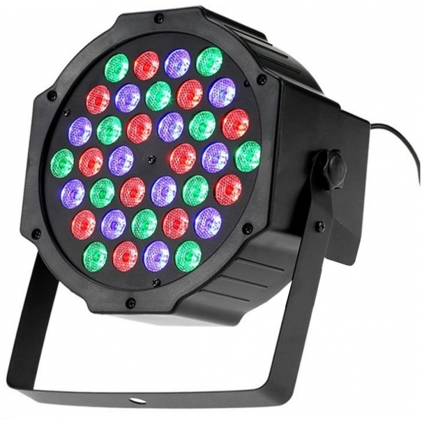 Web Ricambi Faretto 36 Led Vari Colori Discoteca Sensore Sonoro Luce Colorata