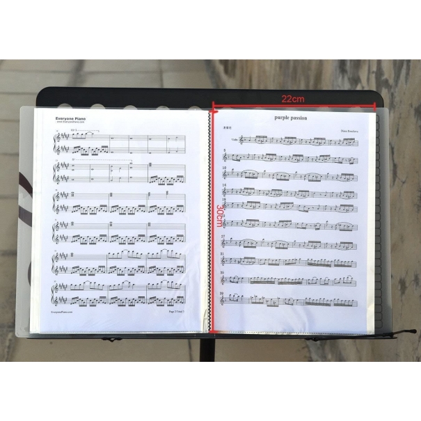 Cartella per spartiti musicali formato A4, formato A4, 40 tasche