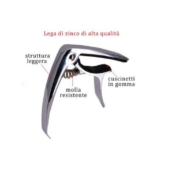 Capotasto Mobile per Acustica/Elettrica (Argentato) [HY115]