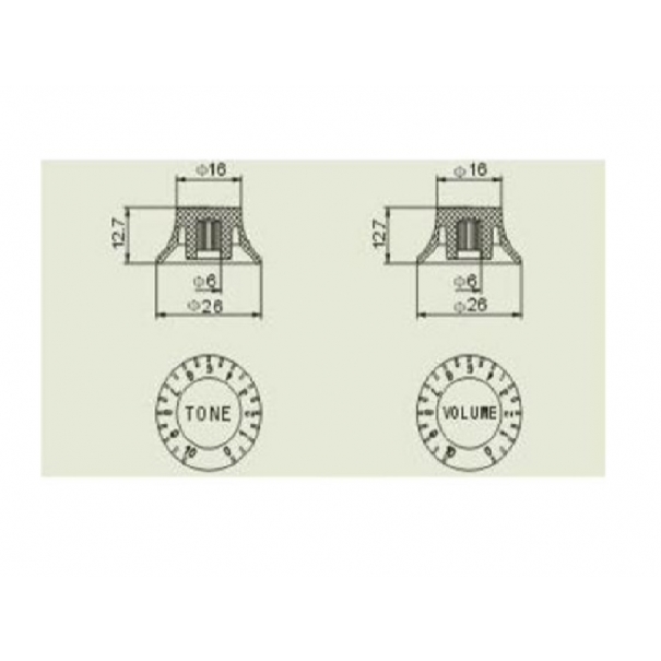 Manopola Trasparente "Tone" per Chitarra tipo LP*