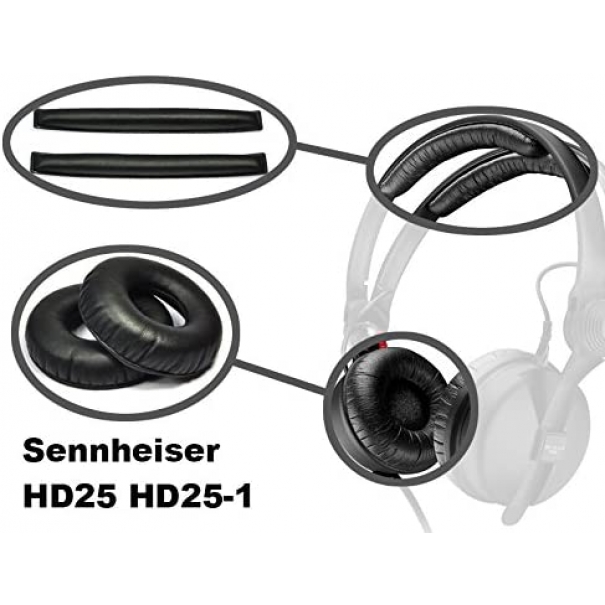 Set Di Cuscinetti Pu Per Sennheiser Hd 25