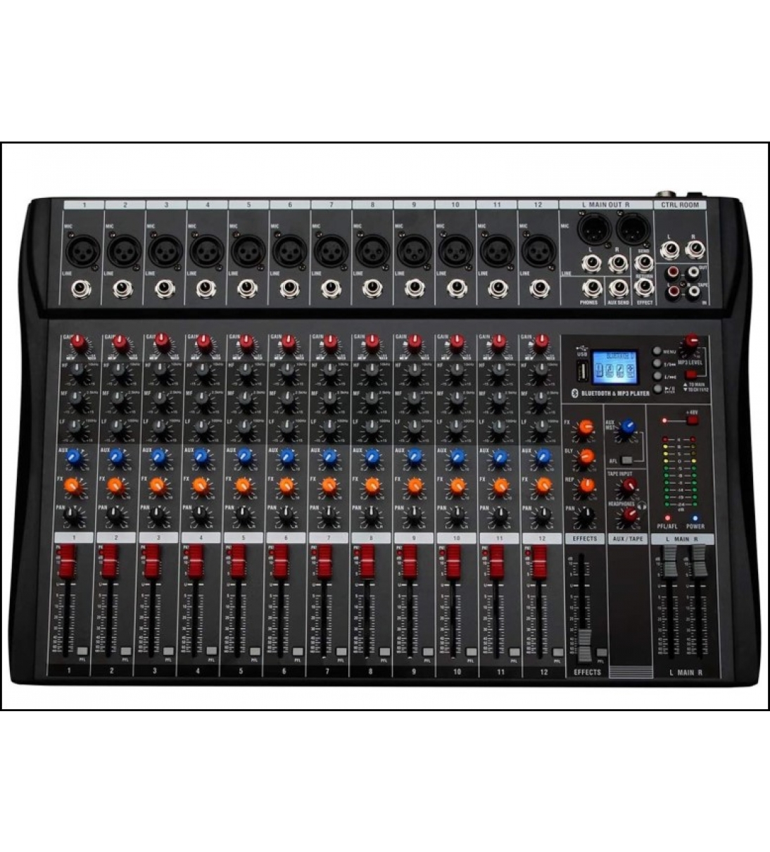 SINEXTESIS Mixer/Scheda Audio 12 canali (reali) MP3 USB Bluetooth con Effetto Echo