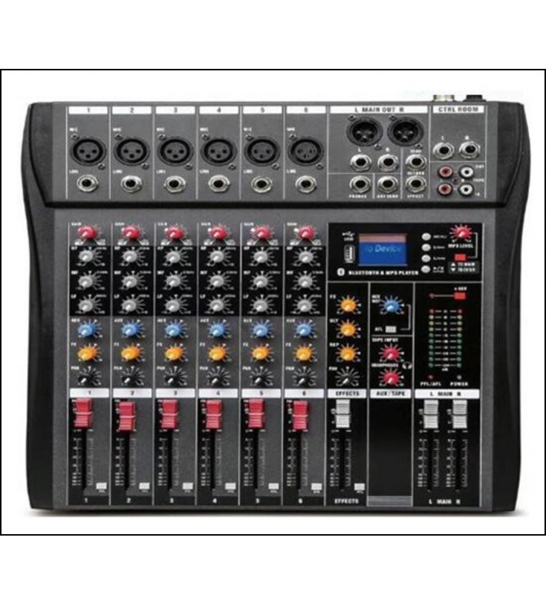 SINEXTESIS Mixer/Scheda Audio 6 canali (reali) MP3 USB Bluetooth con Effetto Echo