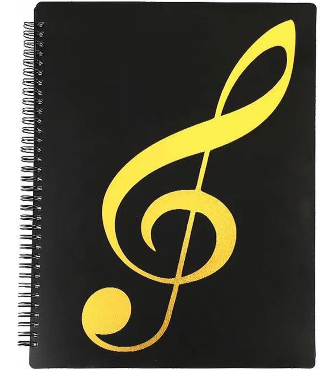 Cartella A4 con copertina nera rigida, per spartiti musicali, camicia a spirale singola10 tasche per spartiti musicali