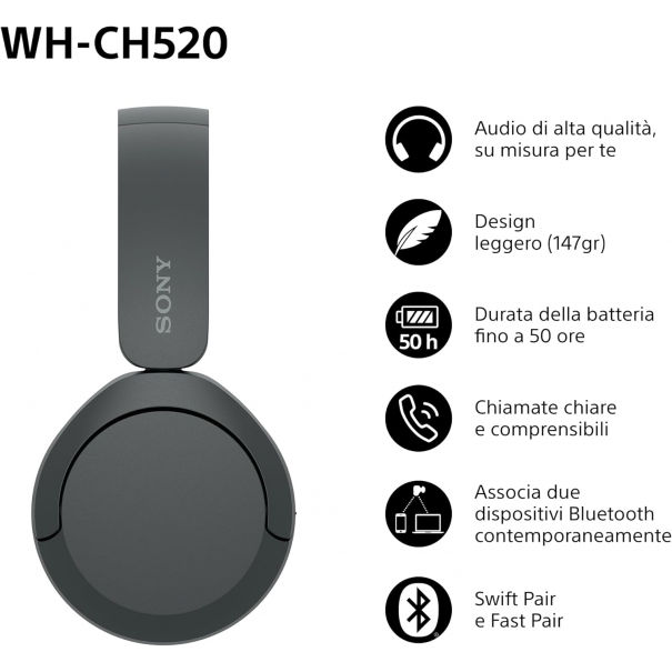 WH-CH520 Cuffie Wireless, Connessione Multipoint