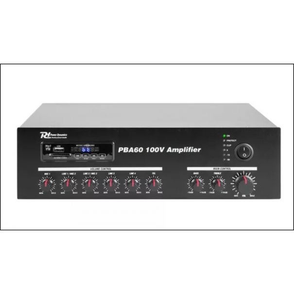 PBA60 100V Amplifier 60W AMPLIFICATORE USB/SD CON LETTORE MP3 60W 100V