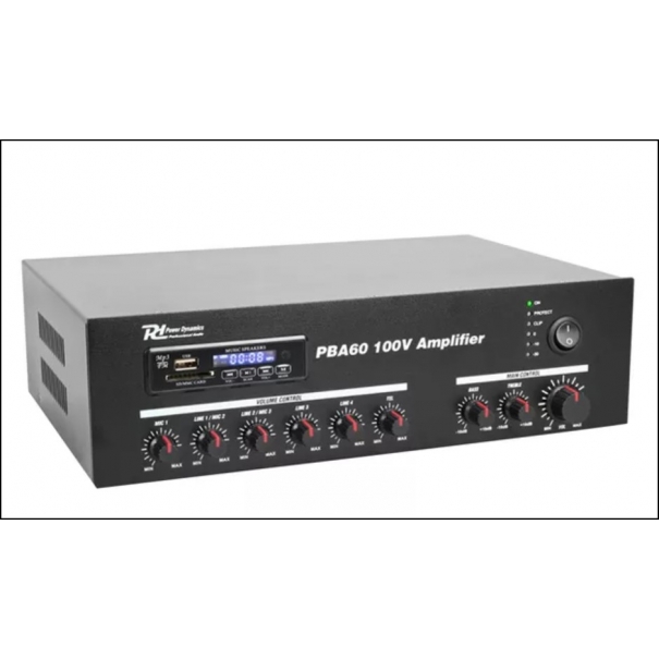 PBA60 100V Amplifier 60W AMPLIFICATORE USB/SD CON LETTORE MP3 60W 100V