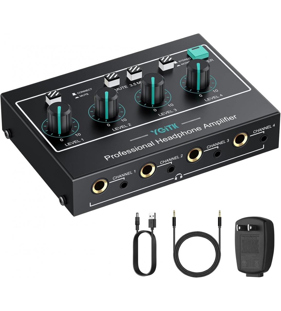 Amplificatore per Cuffie Professionale a 4 Canali