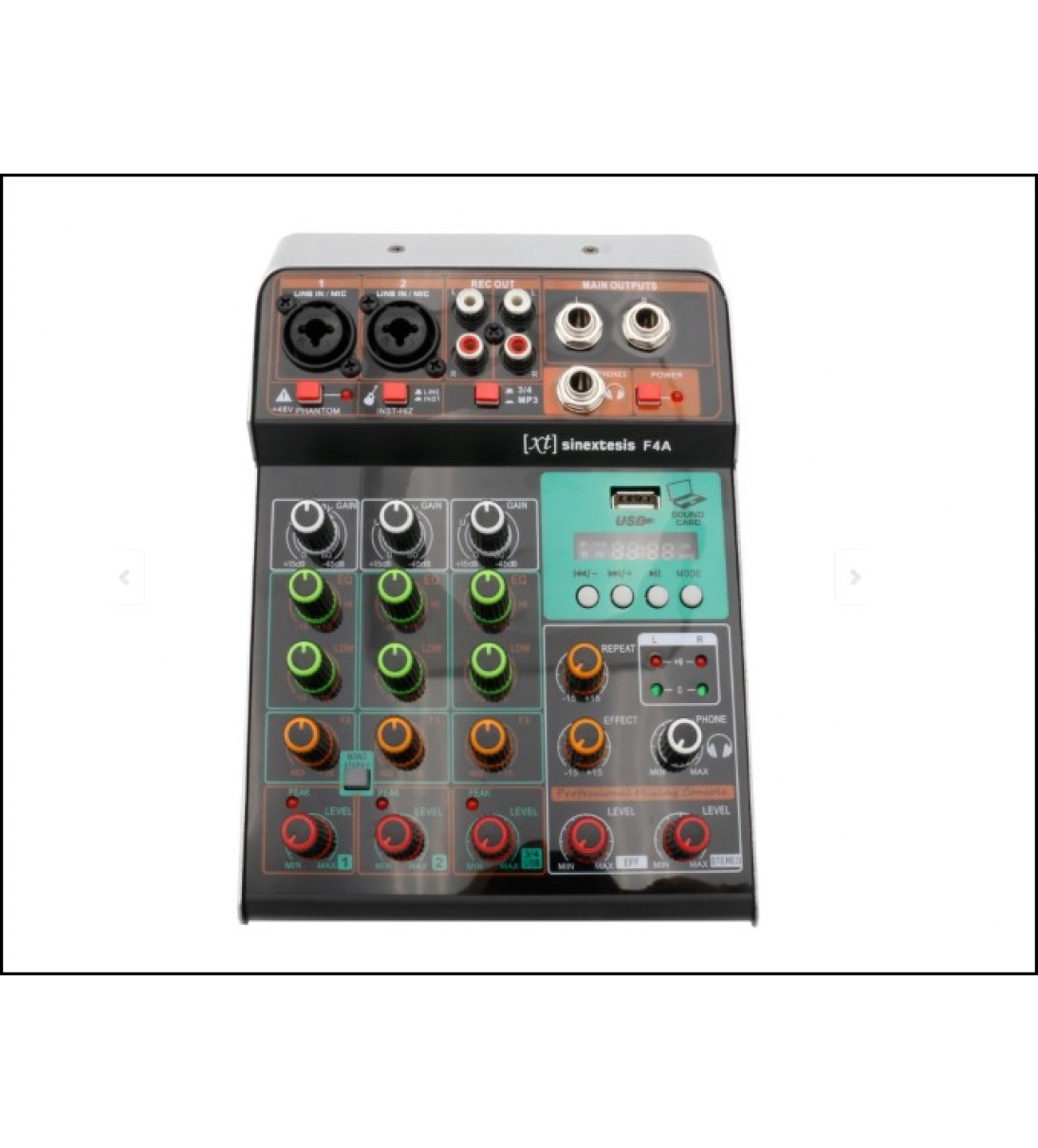 SINEXTESIS Mixer 3 canali MP3 USB Bluetooth con Effetto Echo