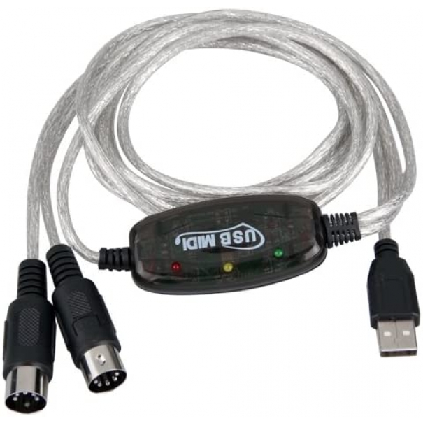 USB INTERFACCIA MIDI ADATTATORE CAVO IN OUT PC AUDIO