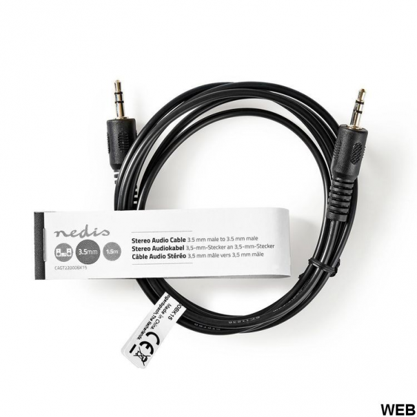 Cavo Audio Stereo Maschio da 3,5 mm - Maschio da 3,5 mm 1.5 m - Nero [ND100]