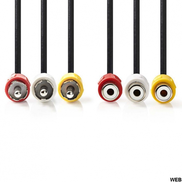 Cavo Video Composito 3x RCA maschio-3x RCA femmina 5m [ND4746]