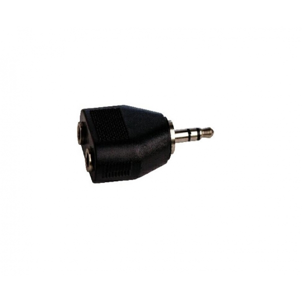 Adattatore Spina Jack Stereo 3,5 mm. (M) - 2 Prese Jack Stereo 3,5 mm. (F)