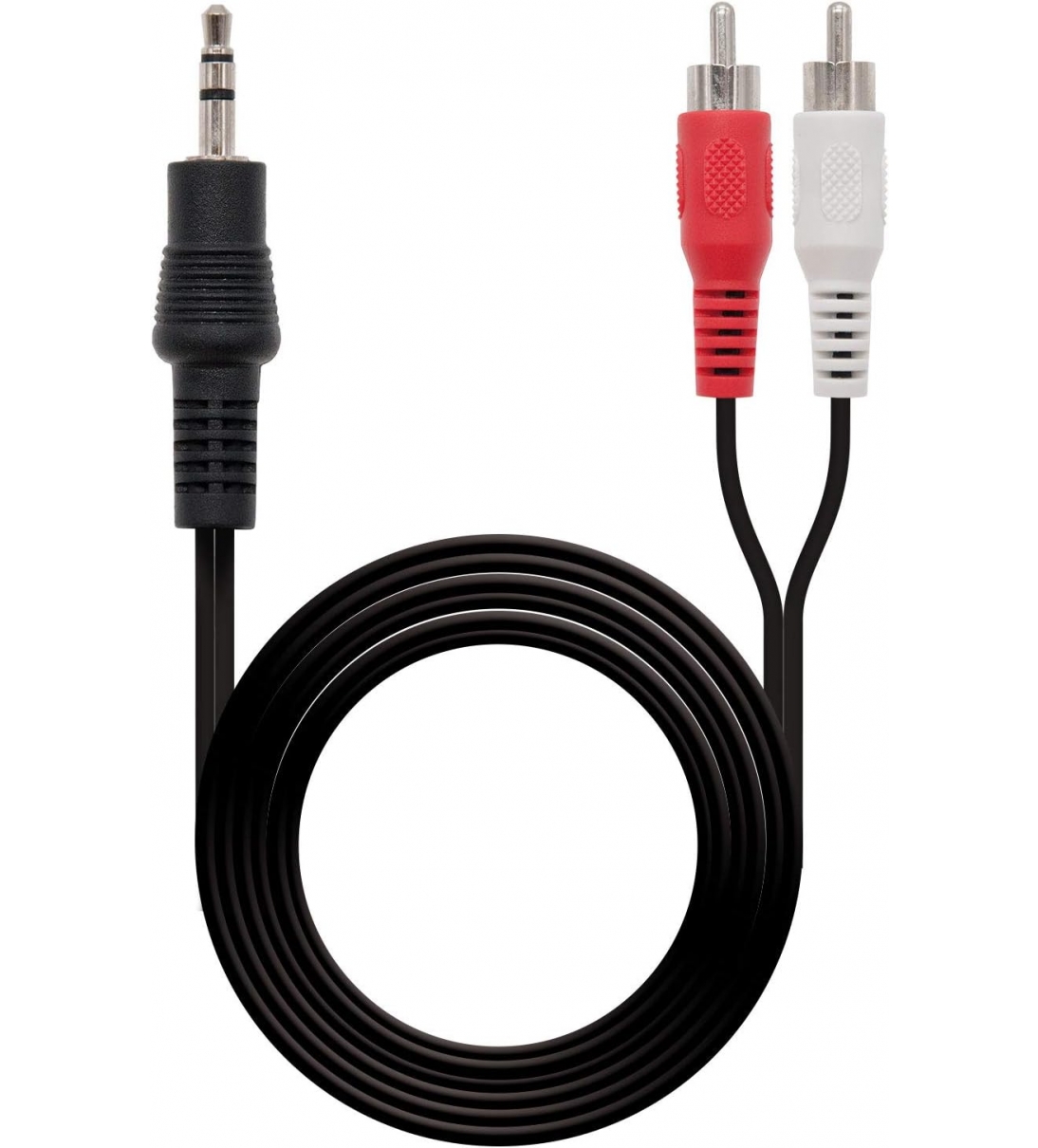 Cavo audio AUX, jack da 3,5 mm a connettore RCA stereo, 1.5 m, nero- Spina 3,5 mm (3-pin, stereo) 2 spina RCA