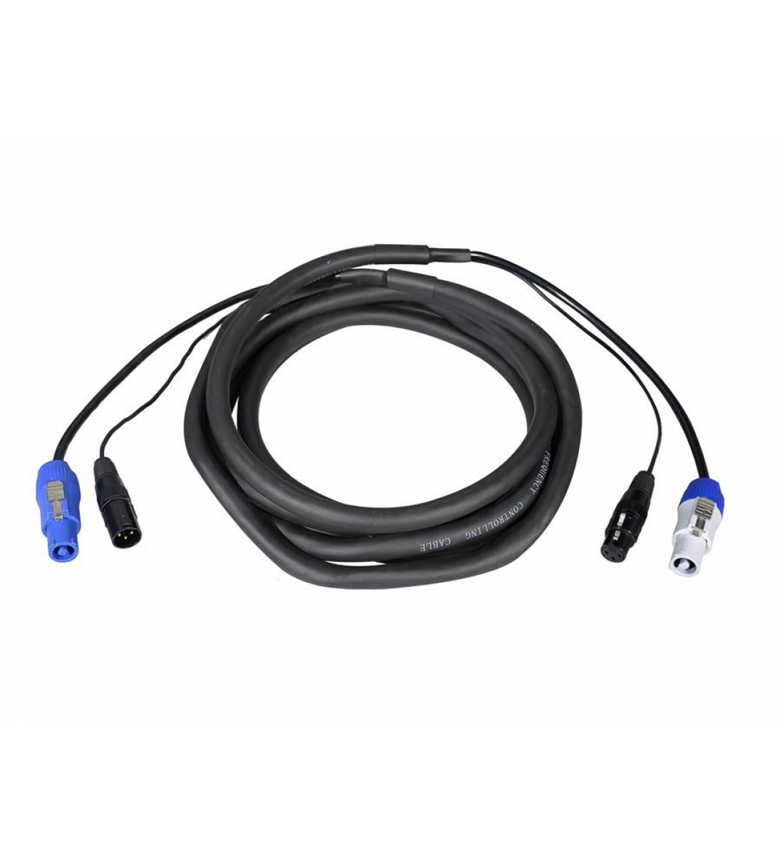 Cavo combinato multicoppia, Powercon+XLR-M - Powercon+XLR-F, 10m